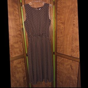 Dressbarn Brown with White Polka Dot Dress